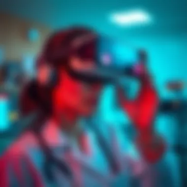 Virtual Reality in Healthcare A healthcare professional using virtual reality for patient treatment