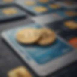 Credit card and cryptocurrency symbols