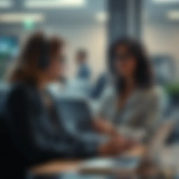 Depiction of a user receiving assistance through customer service